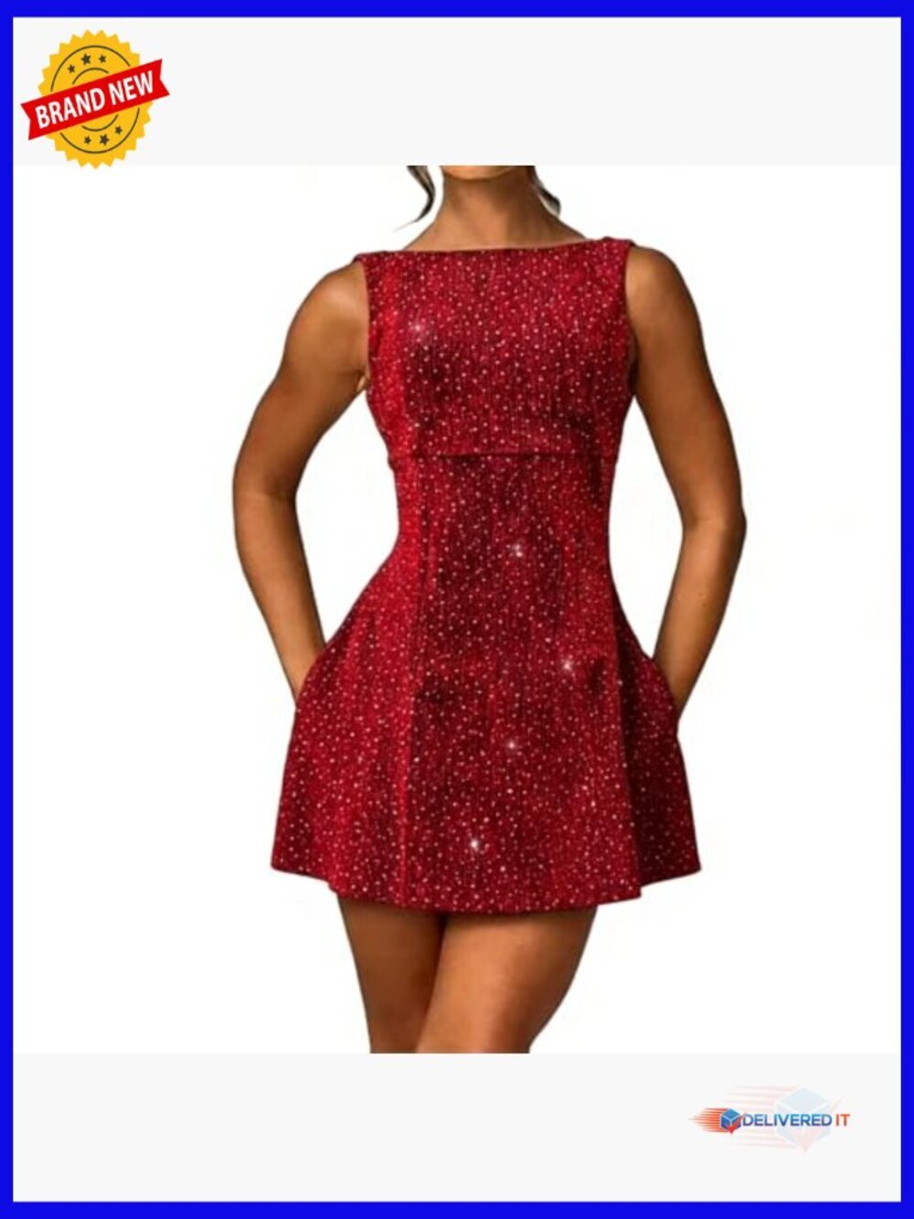 Sleeveless Backless Mini Dress Slim Fit Polyester Spandex Party Night Out - Picture 6 of 7